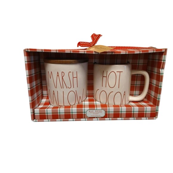 Rae Dunn MARSHMALLOW Cellar HOT COCOA Christmas Winter Mug Gift Set - Picture 3 of 4